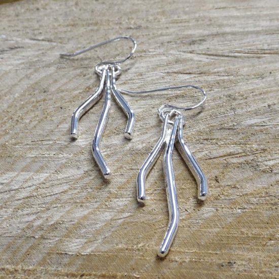 Sterling Silver Seaweed Earrings
